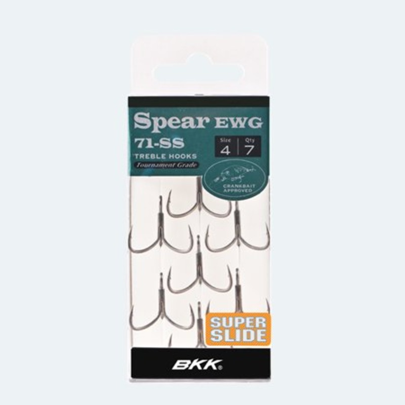 BKK Spear EWG-71 SS Extra Wide Gap Treble Hook – #4 – 7 Pack