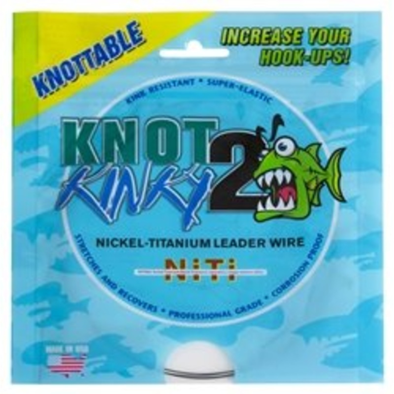 Aquateko Knot 2 Kinky 45 Lb. – 15′ Nickel-Titanium Leader Wire 25 Lbs – Salt Wtr Trollng Bait