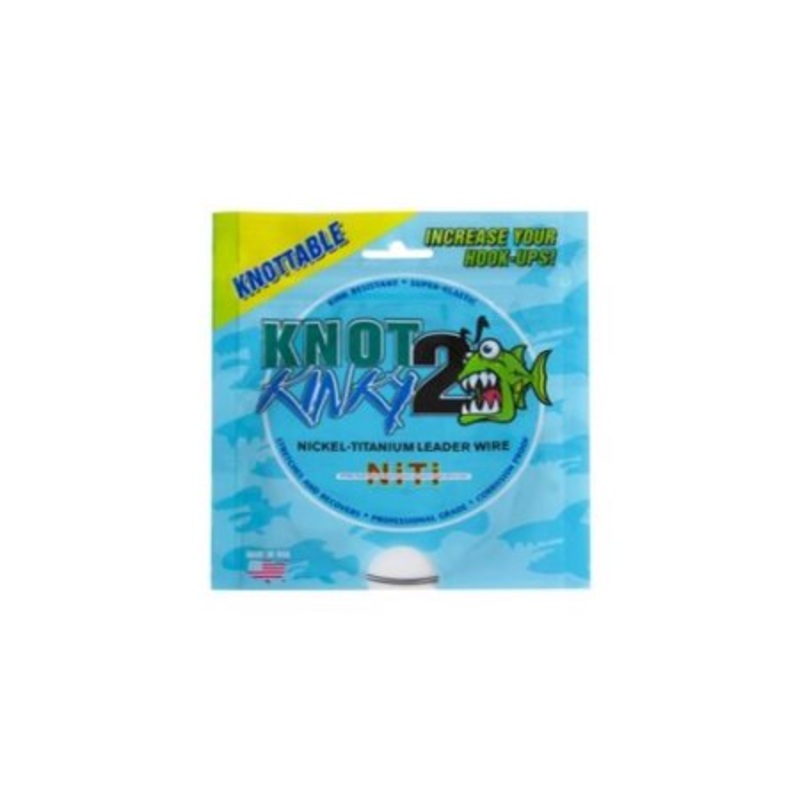 Aquateko Knot 2 Kinky 45 Lb. – 15′ Nickel-Titanium Leader Wire 55 Lbs – Salt Wtr Trollng Bait