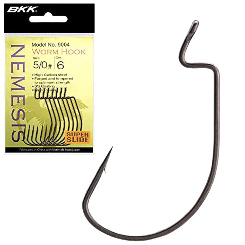 BKK Nemesis Extra Wide Gap Worm Hook – 1/0 – 8 Pack