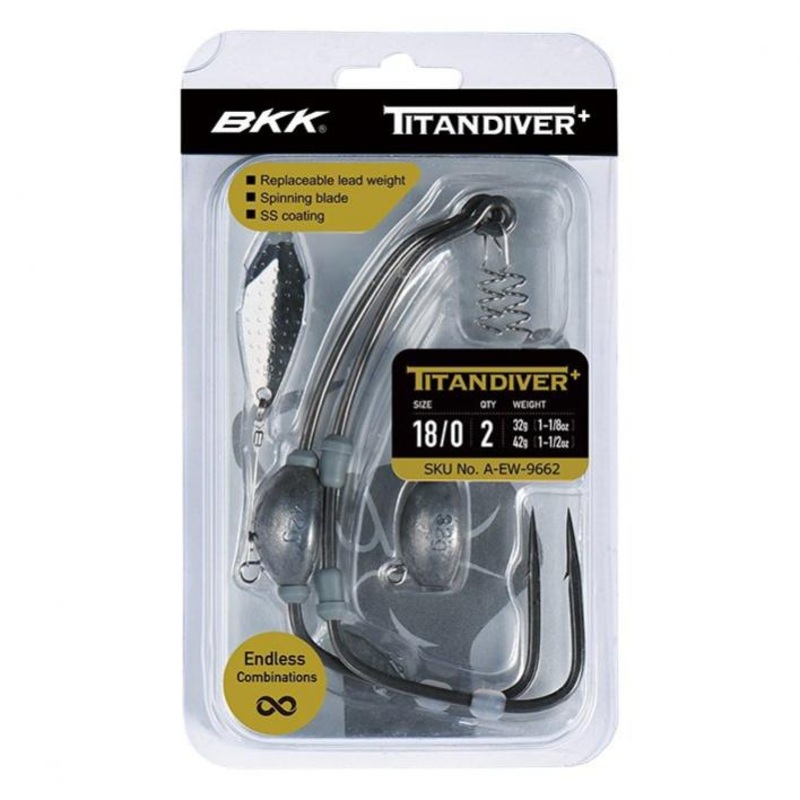 BKK Titandiver+ Weighted Swimbait Hook – 8/0 – 8g/12g