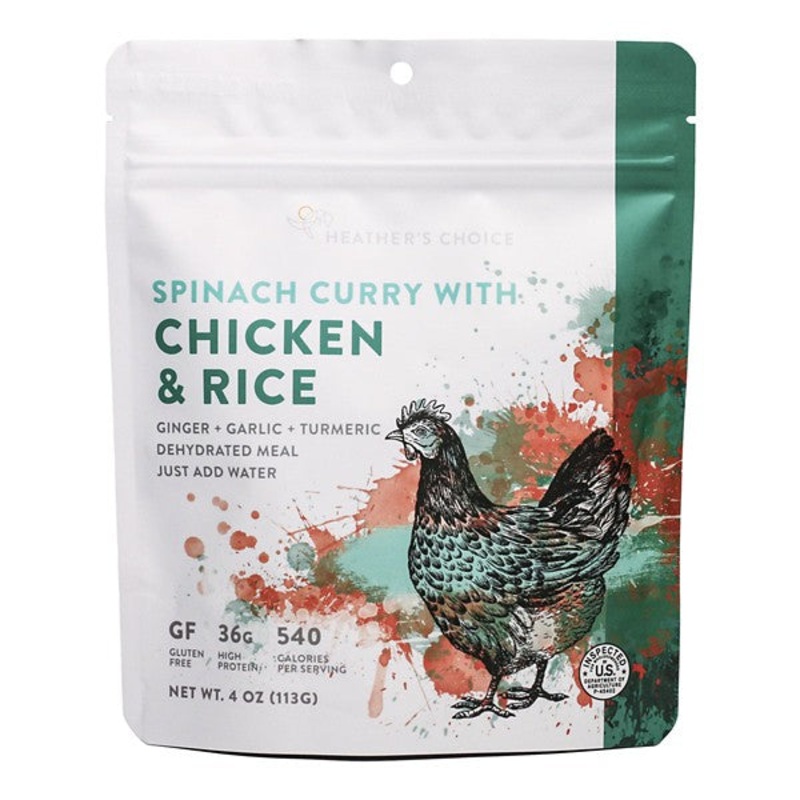 Heather’s Choice Spinach Curry with Chicken and Rice