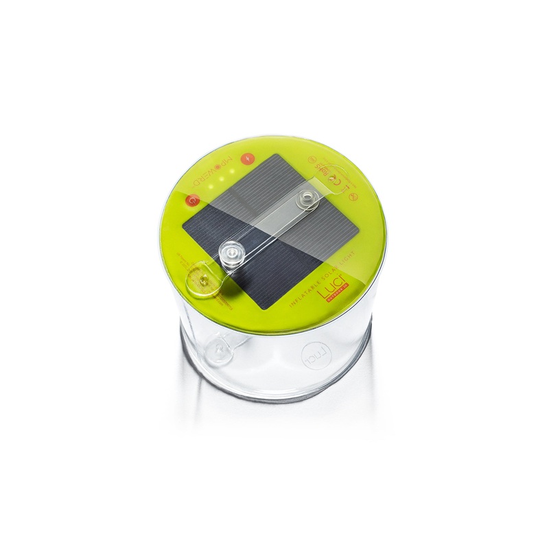 Luci Outdoor 2.0: Solar Inflatable Lantern in Clear/green