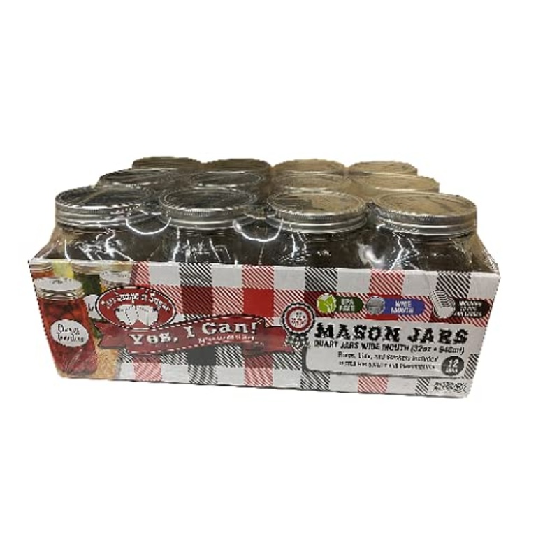 Two Lumps of Sugar Mouth Jars 32 Oz Clear