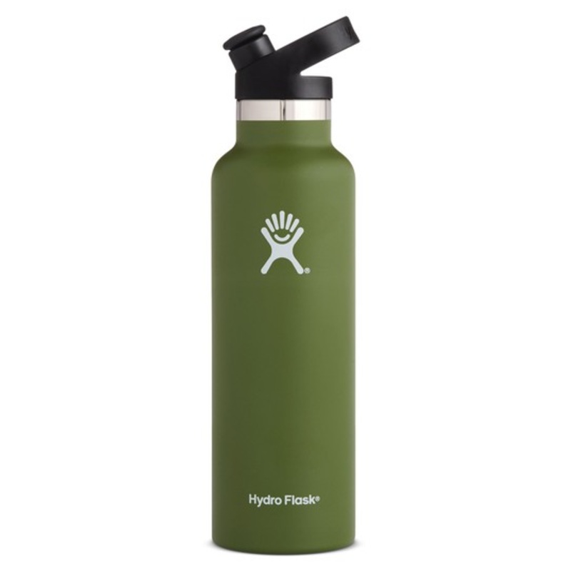 Hydro Flask Vacuum Insulated Standard Stainless Steel Water Bottle W/ Sport Cap Olive 21 Oz