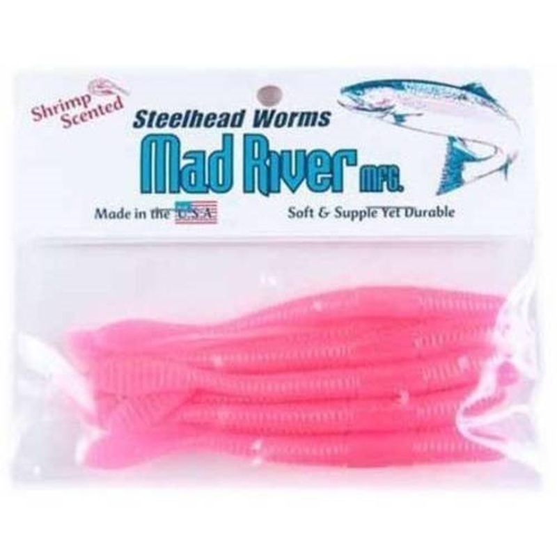 Mad River Steelhead Worms – 3″ – Fluorescent Pink