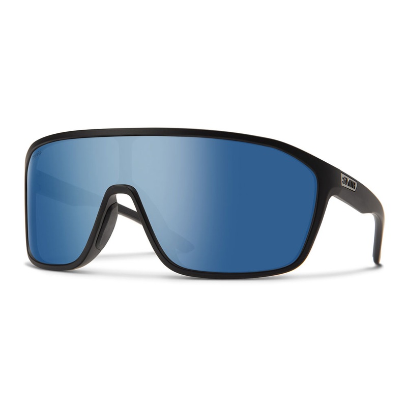 Smith Optics Active 204932 Boomtown Sunglasses 00399XX – Matte Black – Chromapop Polarized Blue Mirror Unisex Square