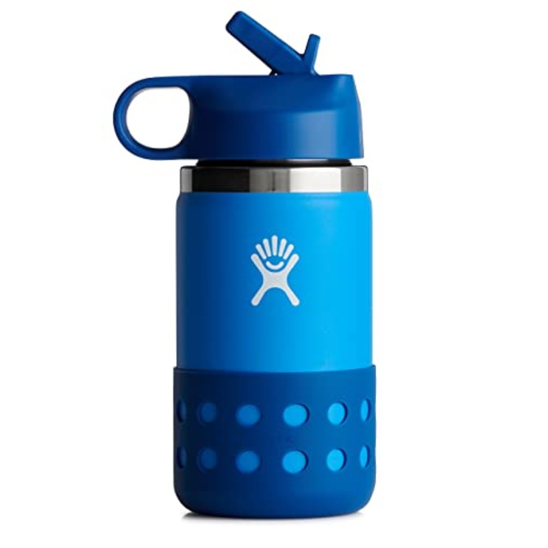 Hydroflask Kids Wide Mouth 12 Oz Water Bottle  Straw Lid  Insulated Stainless Steel