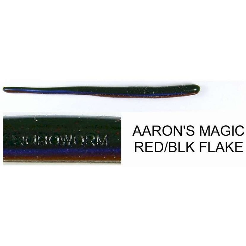 Roboworm Straight Tail – 6 in. – Aaron’s Magic W/ Red & Black Flake – SR-829Y