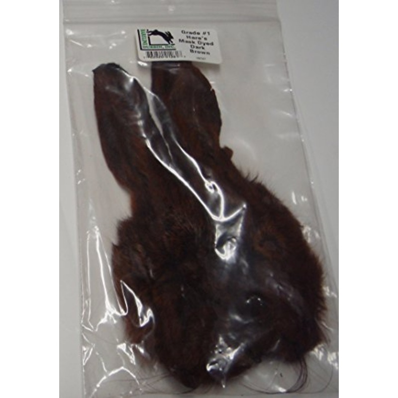 Hareline Grade 1 Hare’s Mask Dyed Dark Brown