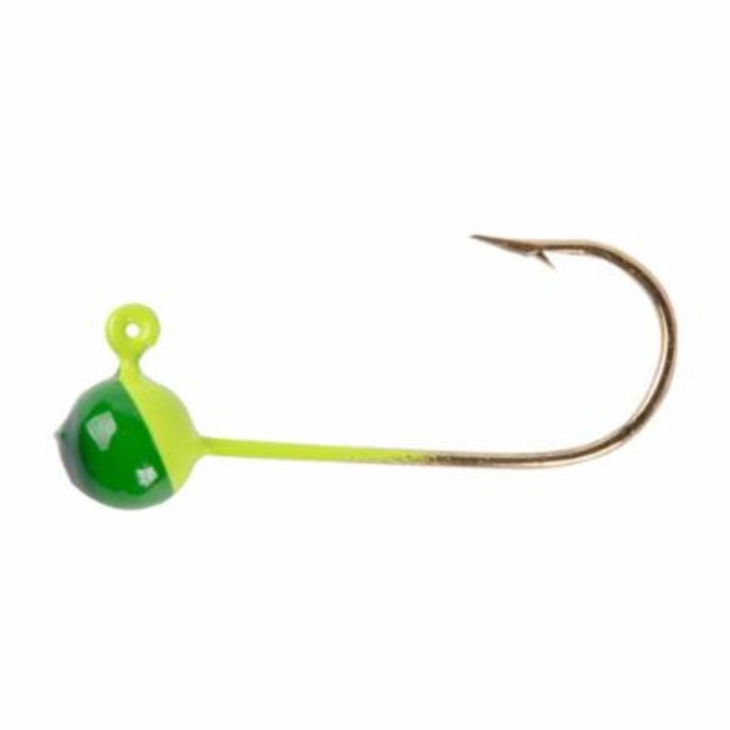 Columbia Tackle Shad Round Jighead – Green/Chartreuse 1/16oz – Green/Chartreuse