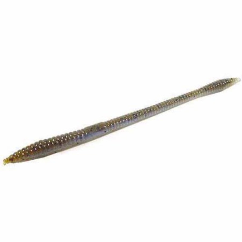 Zoom Trick Worm – 6-1/4in – Green Pumpkin Blue Flash