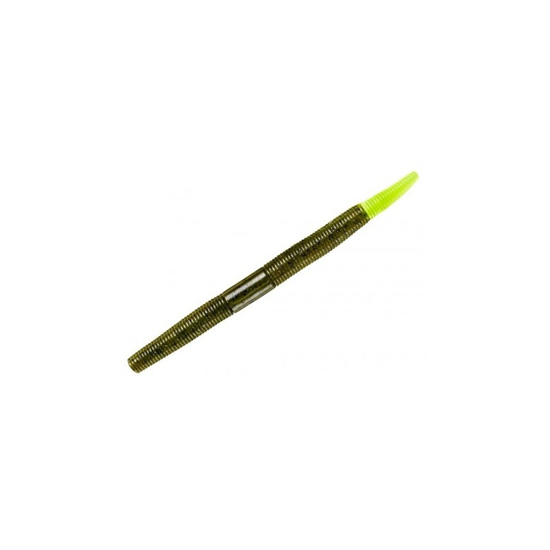 YUM Baits 4″ Dinger Chartreuse Green & Pumpkin Fishing Lure