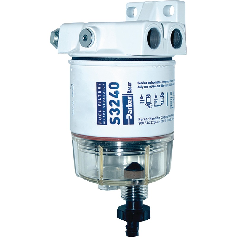 Racor 30 GPH 10 Micron Gas Spin – on Fuel/Water Separator with Clear Bowl for Outboards