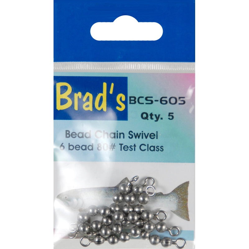 Brad’s Fish Tales Freshwater Fishing Bead Chain Swivel 1/8 Beads 5-Pack ZZZ