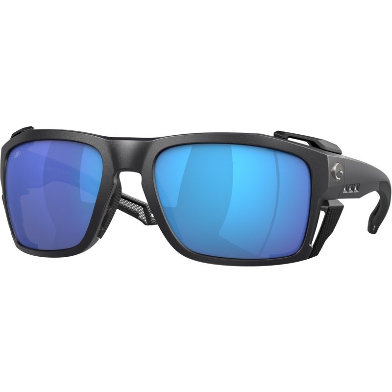 Costa Del Mar King Tide 8 9111 Sunglasses 911101 – Black – Blue Mirror Men Rectangle