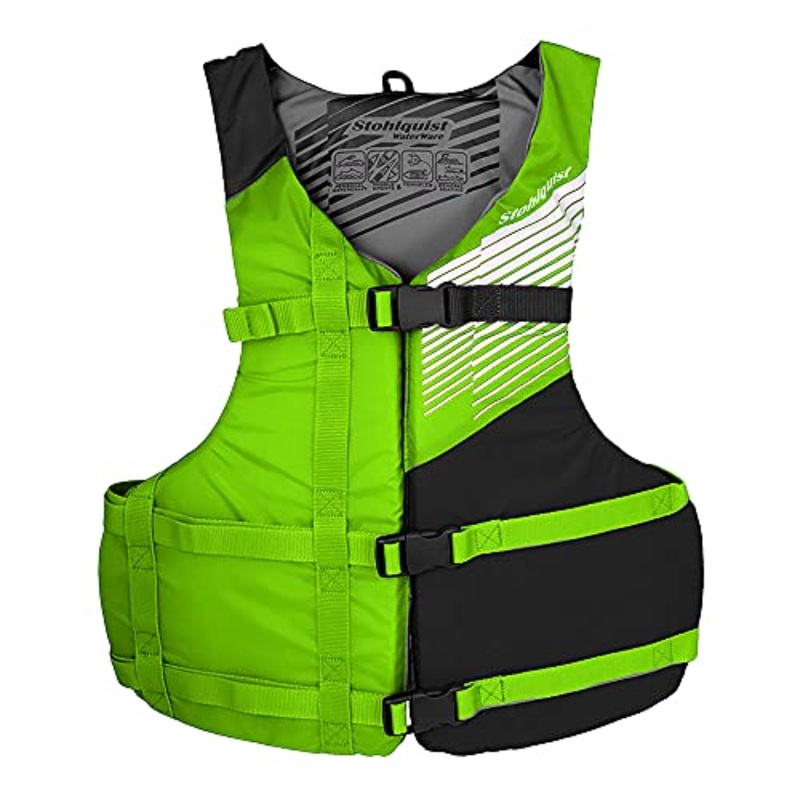 Stohlquist Fit PFD Adult Life Jacket – Easily Adjustable for Full Mobility Lightweight Buoyancy Foam PVC Free Coast Guard Approved | Unisex Adult