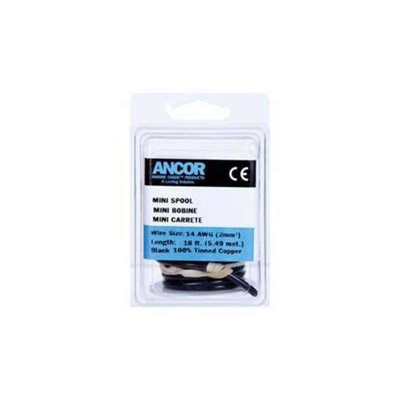 Black 14AWG Tinned Copper Wire – 18′