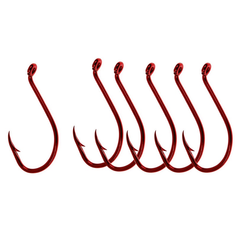 Gamakatsu Big River Bait Hooks (6 Ct) – Red – 3/0