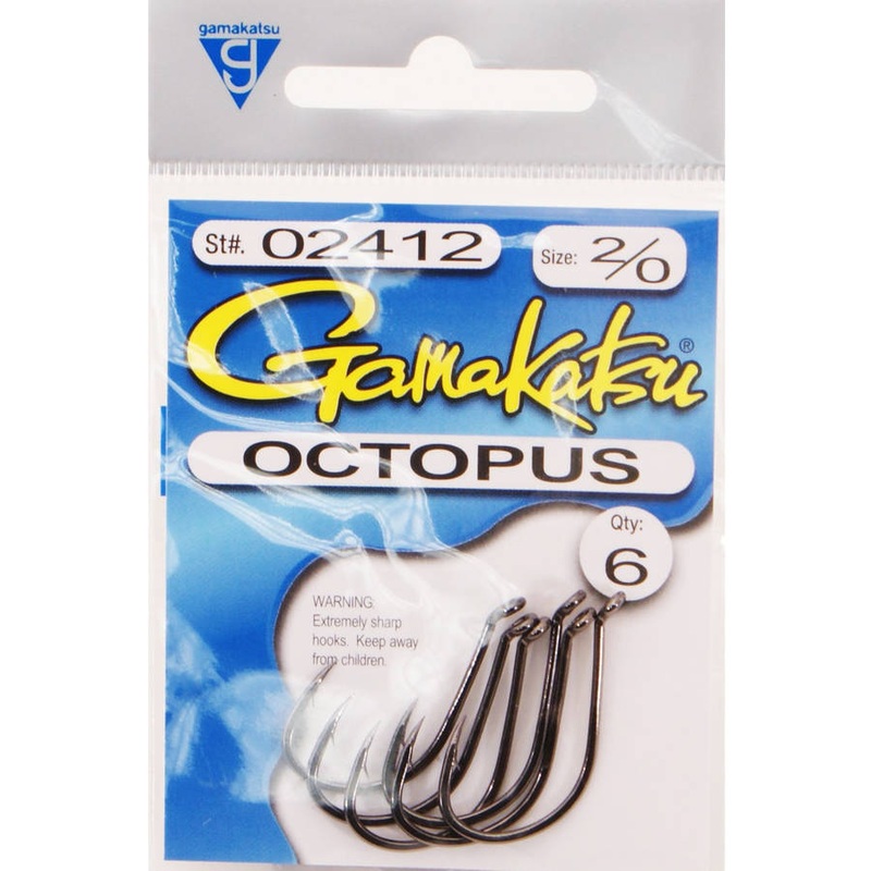 Gamakatsu Octopus Hook – Ns Black – 2/0 – 6pk