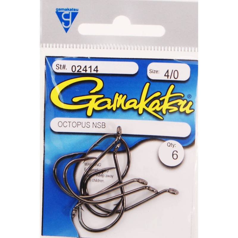 Gamakatsu Octopus Hook – Ns Black – 4/0 – 6pk