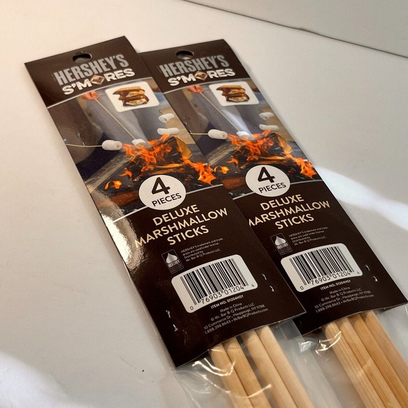 Hershey’s Smores Deluxe Marshmallow Sticks 31″ Set of 8 Sticks Dowels Bamboo New