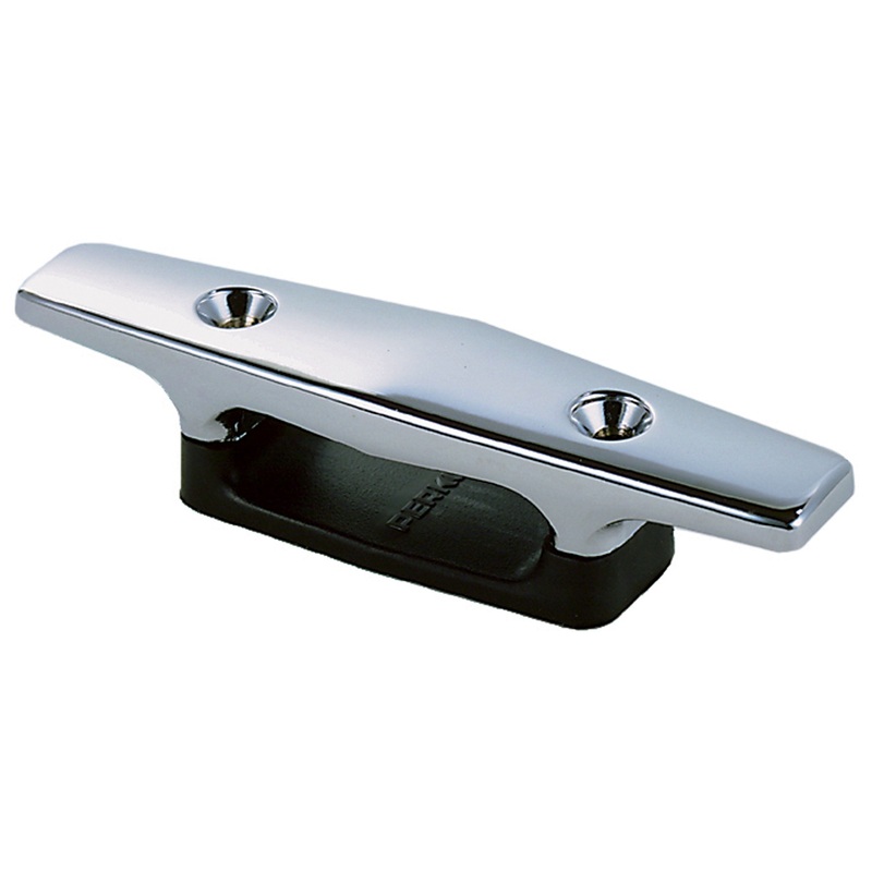 Perko 1306DP2CHR Chrome-Plated Open Base Cleat with Black Polymer Base – 6  Length