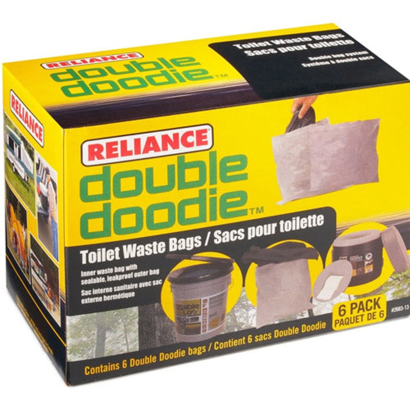 Sacs  Fermeture  Glissire Reliance Double Doodie Bags Pour Toilette De Camping/toilette Chimique Portable 2 l