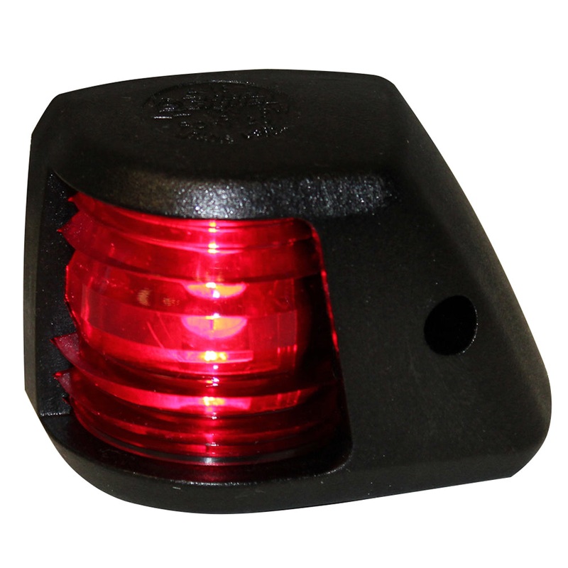 Aqua Signal 20302-7 Series 20 Side-Mount Navigation Light – Port (Red) with Black Housing