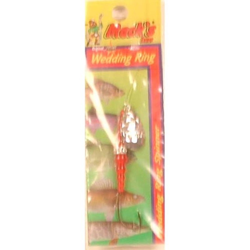 Mack’s Lure Wedding Ring Classic Spinner Lures Size 4 Fluorescent Orange/Nickel