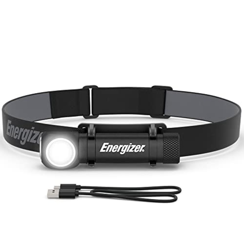 Energizer LED Rechargeable Headlamp Flashlight Water Resistant Ultra Bright Headlamp with Removable Flashlight Includes Batteries and USB Charging C