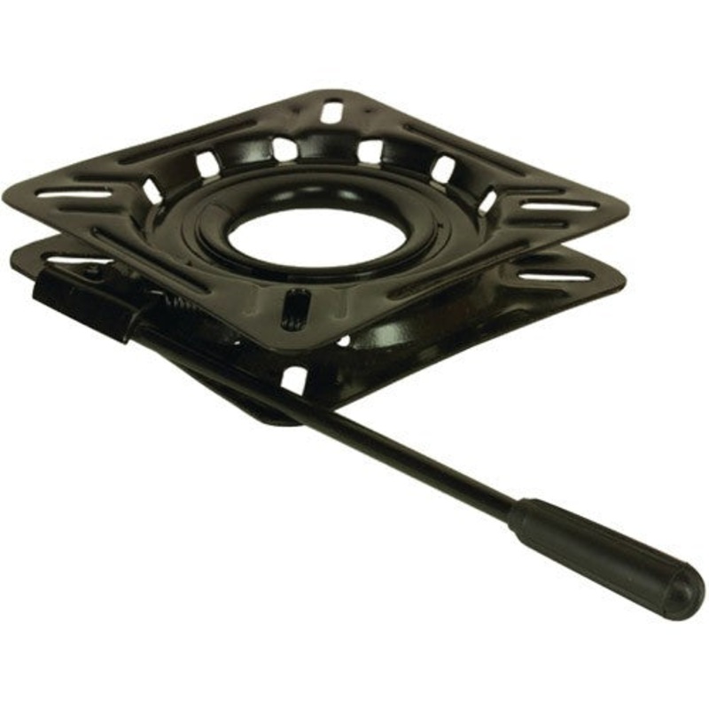 Springfield Locking 12-Way Seat Swivel – 6.75 in. Square with 0 Tilt Black E-Coat