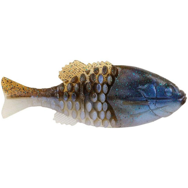 Berkley PowerBait Gilly Swimbait -130mm Ike’s Green Pumpkin Blue Flash