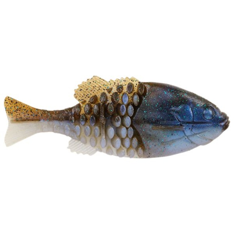 Berkley PowerBait Gilly Swimbait – 90mm – IKE’s Green Pumpkin Blue Flash