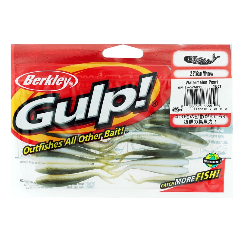 Berkley Gulp! Freshwater Minnow – 2 1/2 Inch – Watermelon Pearl