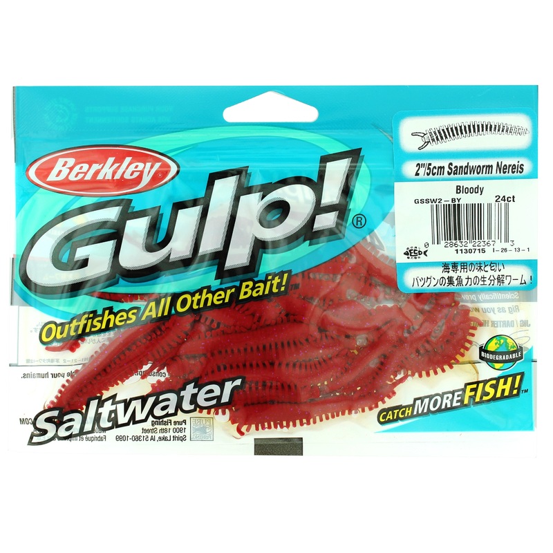 Berkley Gulp! Saltwater Sandworm – 2in – Bloody