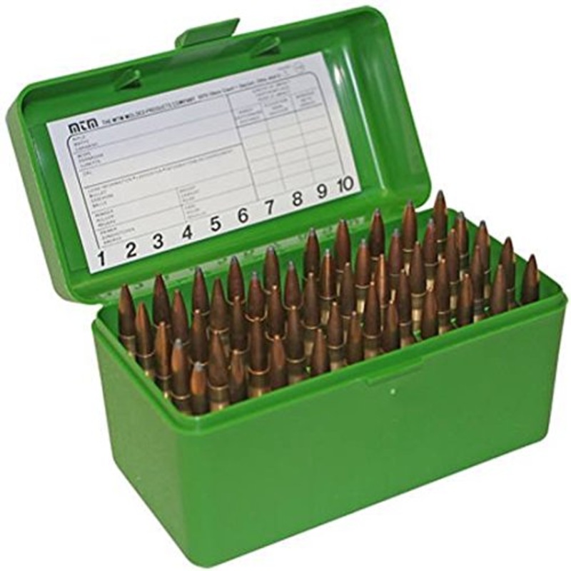 Mtm Case-Gard Flip Top Rifle Ammo Boxes – Flip Top Rifle Ammo Box 26 Nosler-10.75X68 Mauser 50 Rnd Grn
