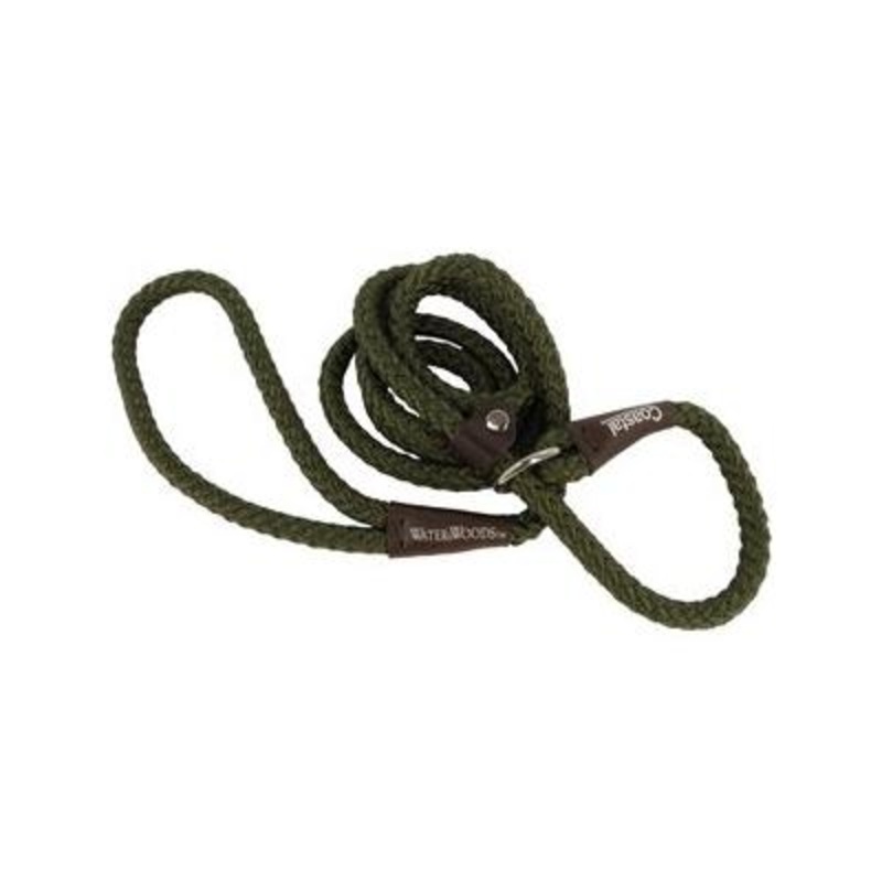 Water & Woods Braided Rope Slip Dog Leash Green
