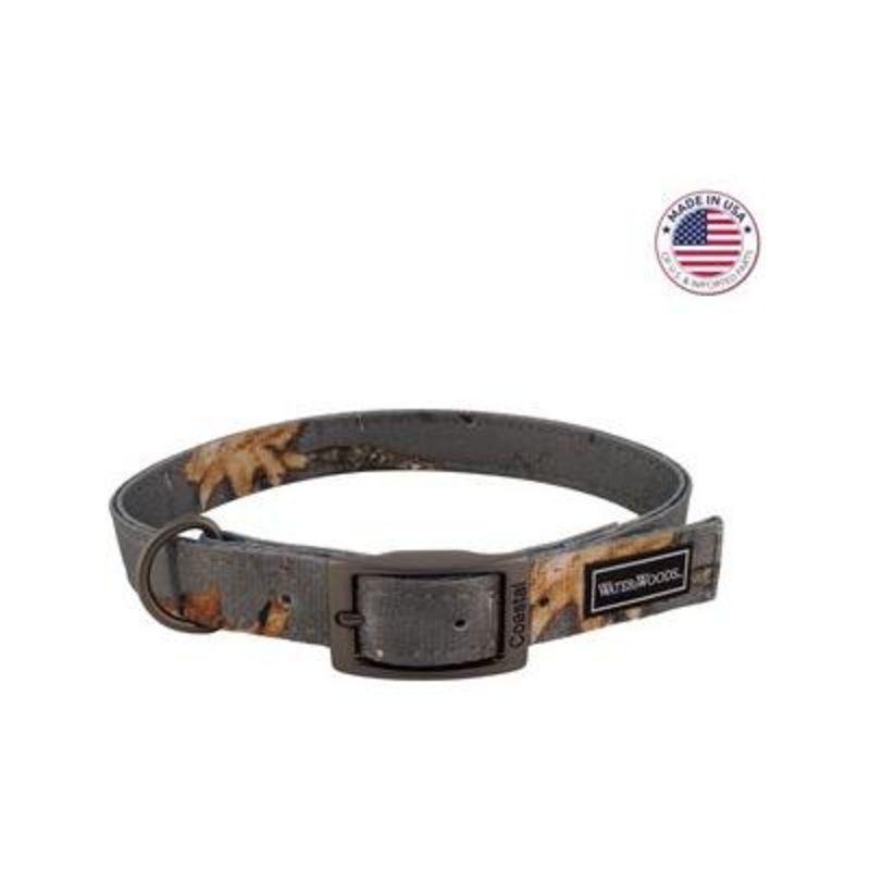 Water & Woods Double-Ply Patterned Hound Dog Collar Country Roots Evergreen Large: 24-In Neck 1-In Wide