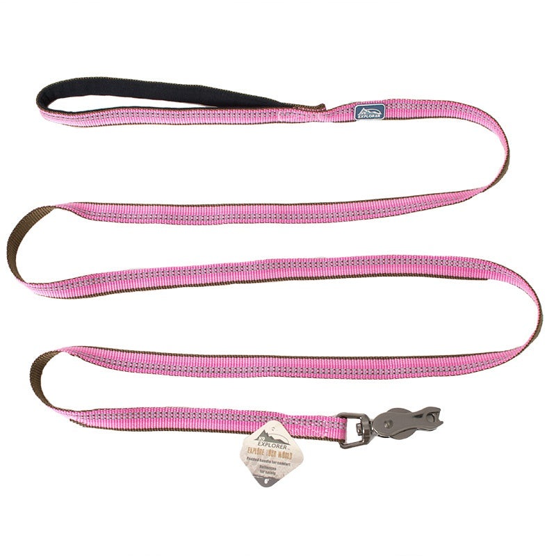 Coastal Pet Products 76484364396 0.625 In. X 6 Ft. K9 Explorer Reflective Leash With Scissor Snap – Rosebud Pink