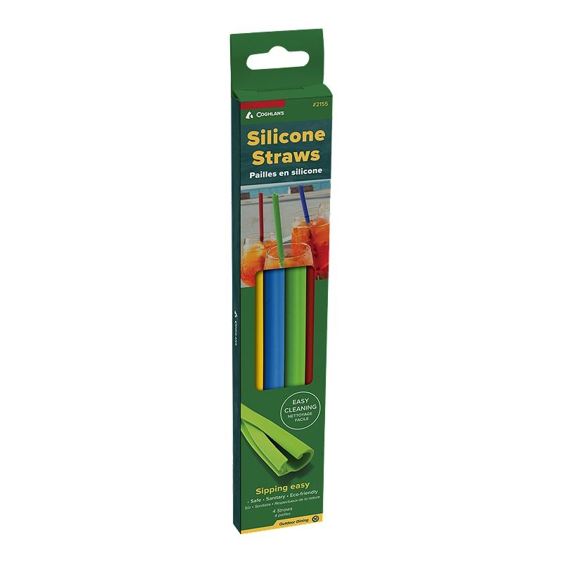 Coghlan S Silicone Straws 4-Pack – Multicolor