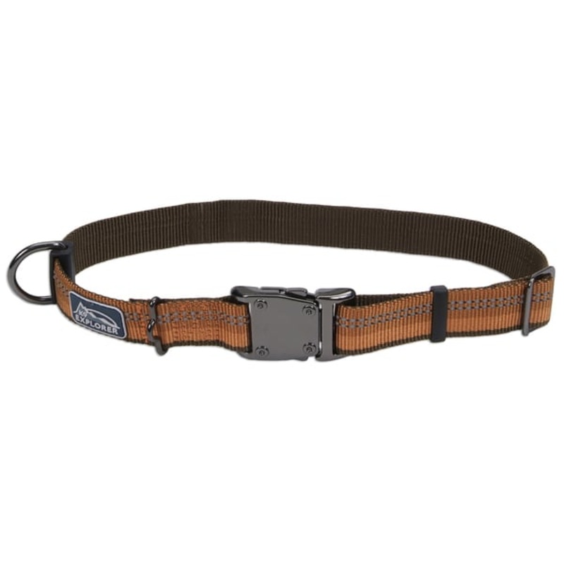 K9 Explorer 0.62 In. Adjustable Collar Camp Fire Orange – 10 – 14 In.