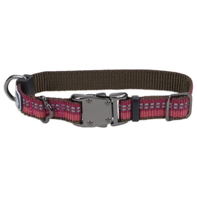 K9 Explorer Reflective Dog Collar Berry 10 To 14-In Neck 5/8-In Wide
