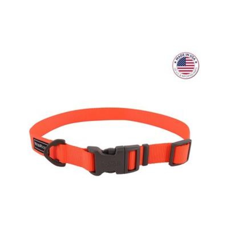 Water & Woods Adjustable Dog Collar Safety Orange Small: 10-14-In Neck 3/4-In Wide