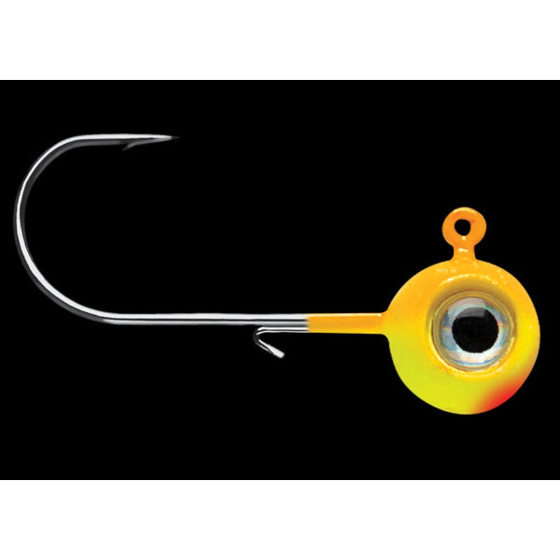 Vmc 1/4 Oz. Neon Moon Eye Jig – 4 Pack – Chartreuse/Orange