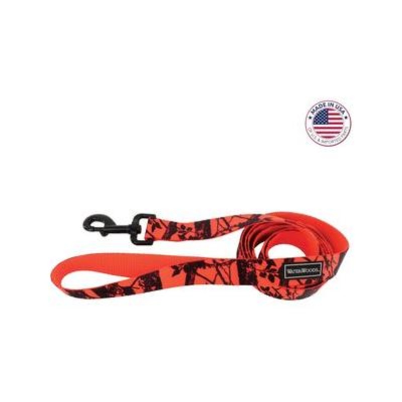 Water & Woods Blaze Patterned Dog Leash Trees Orange