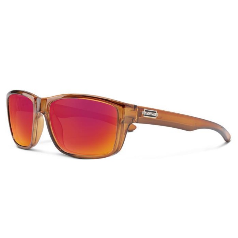 Suncloud Mayor Crystal Amber Frame Polarized Red Mirror Lens