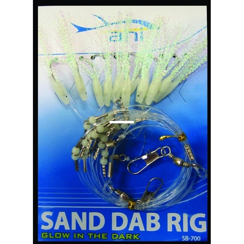 American Maple Sand Dab Rig – 12 Hooks Glo In The Dark