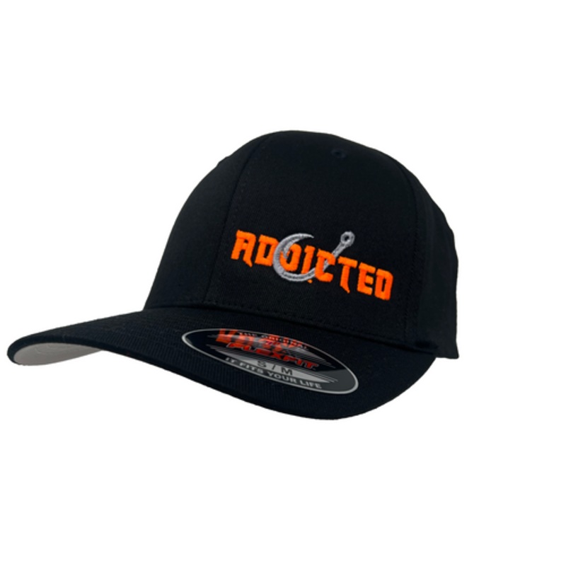 Addicted Fishing Black/Orange Flexfit