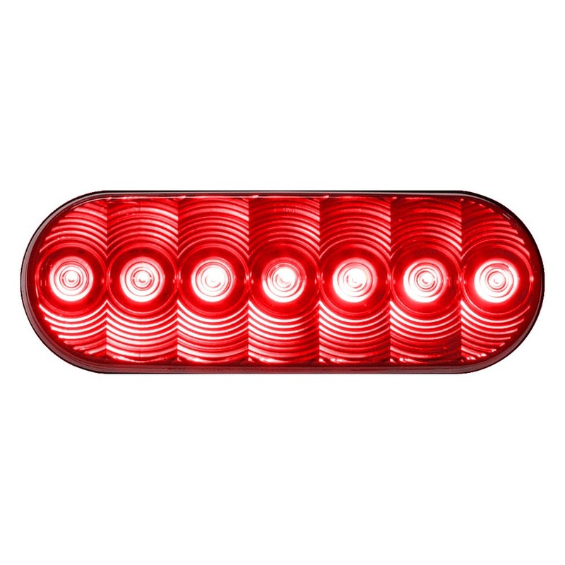 Anderson 821R7 – 821 LumenX 4″ Oval Chrome/Red LED Tail Light